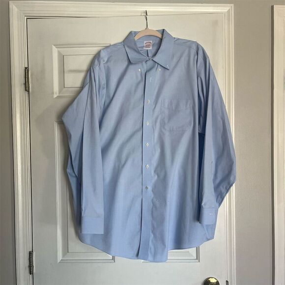 Brooks Brothers Other - Brooks Brothers Men's Dress Shirt 18 Blue Long Sleeve Button-Down